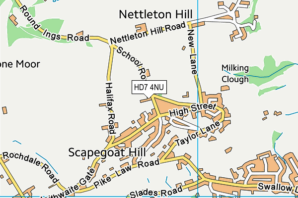 Scapegoat Hill Junior and Infant School map (HD7 4NU) - OS VectorMap District (Ordnance Survey)