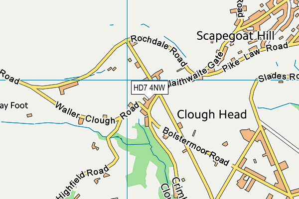 Clough Head Junior and Infant School map (HD7 4NW) - OS VectorMap District (Ordnance Survey)