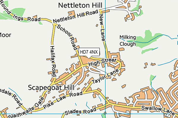 HD7 4NX map - OS VectorMap District (Ordnance Survey)