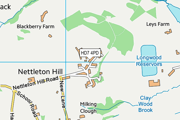 HD7 4PD map - OS VectorMap District (Ordnance Survey)