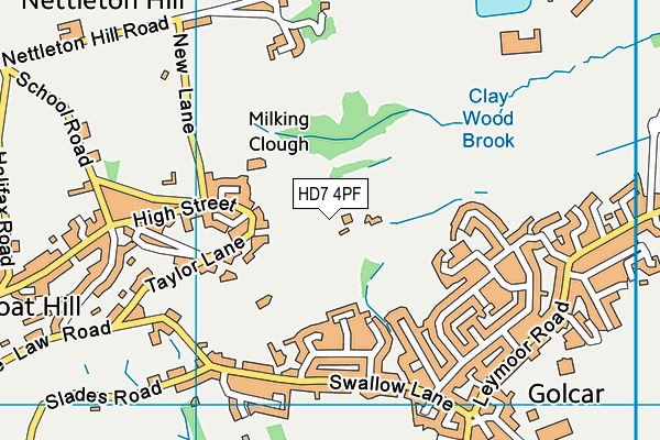 HD7 4PF map - OS VectorMap District (Ordnance Survey)