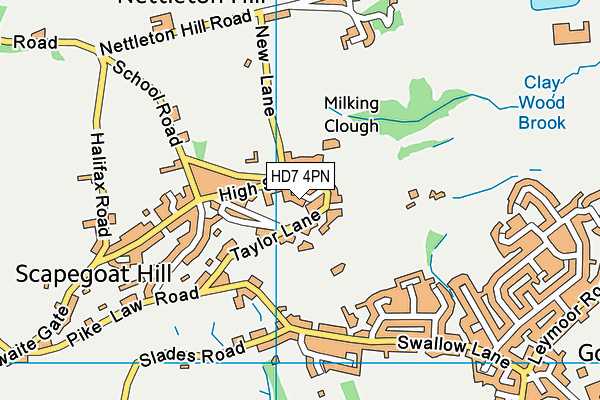 HD7 4PN map - OS VectorMap District (Ordnance Survey)