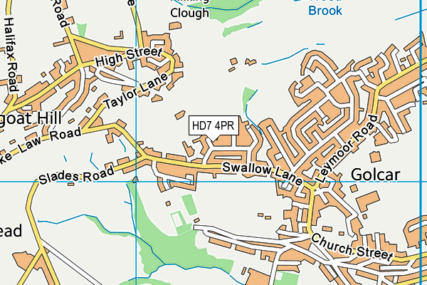 HD7 4PR map - OS VectorMap District (Ordnance Survey)