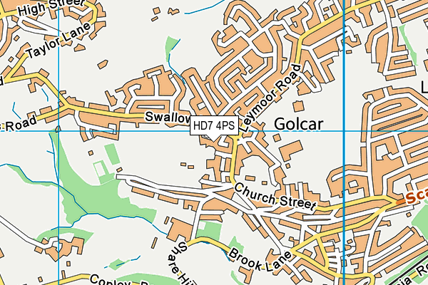 HD7 4PS map - OS VectorMap District (Ordnance Survey)