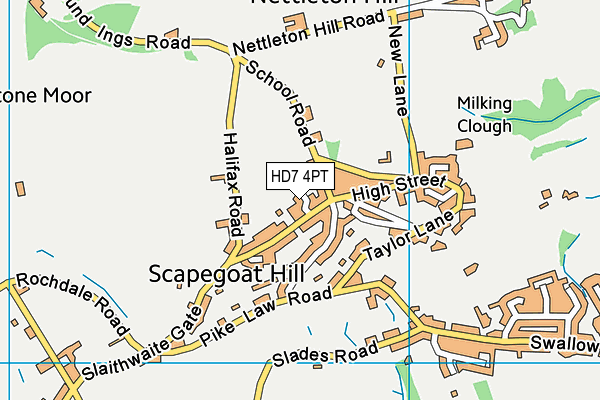 HD7 4PT map - OS VectorMap District (Ordnance Survey)