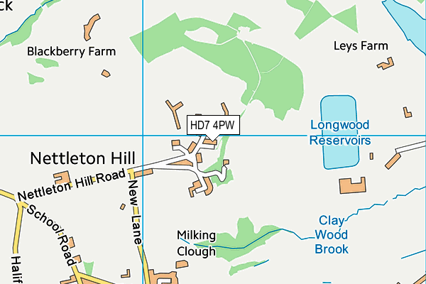 HD7 4PW map - OS VectorMap District (Ordnance Survey)