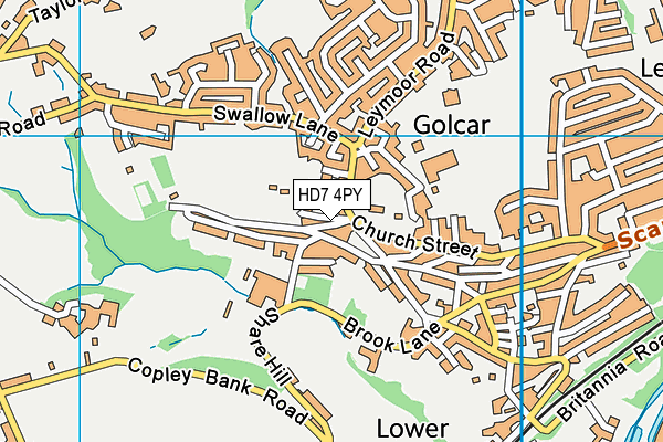 HD7 4PY map - OS VectorMap District (Ordnance Survey)