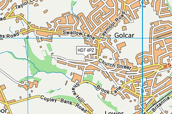 HD7 4PZ map - OS VectorMap District (Ordnance Survey)