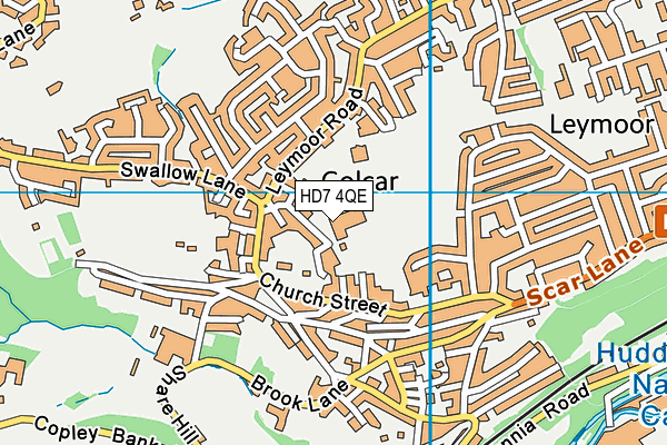 Golcar Junior Infant and Nursery School map (HD7 4QE) - OS VectorMap District (Ordnance Survey)