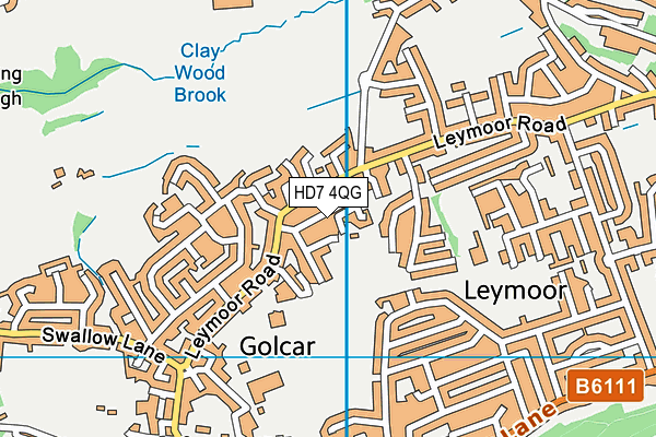 HD7 4QG map - OS VectorMap District (Ordnance Survey)