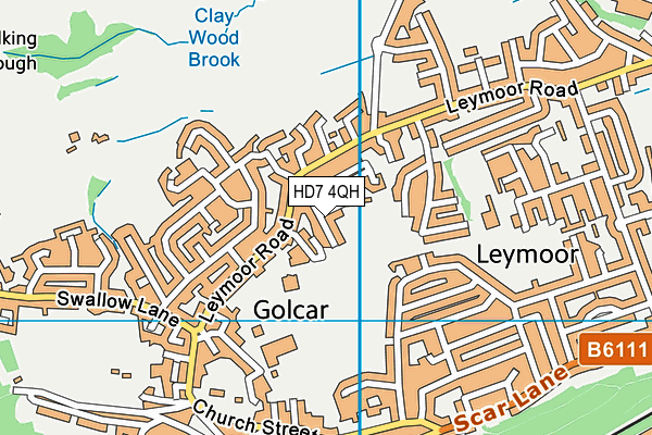 HD7 4QH map - OS VectorMap District (Ordnance Survey)