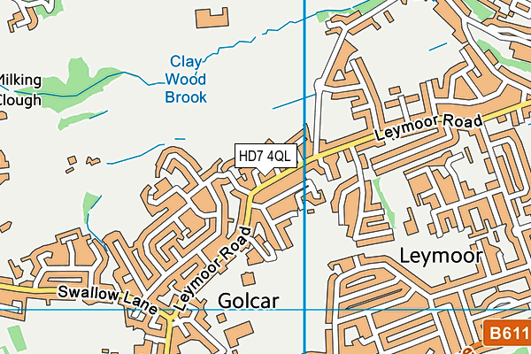 HD7 4QL map - OS VectorMap District (Ordnance Survey)