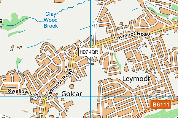 HD7 4QR map - OS VectorMap District (Ordnance Survey)