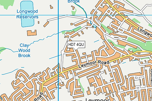 HD7 4QU map - OS VectorMap District (Ordnance Survey)