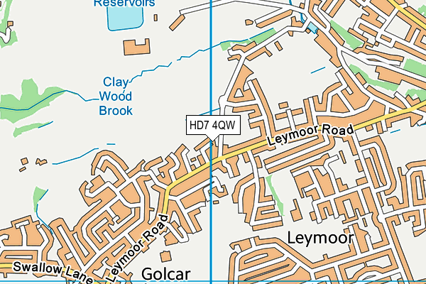 HD7 4QW map - OS VectorMap District (Ordnance Survey)