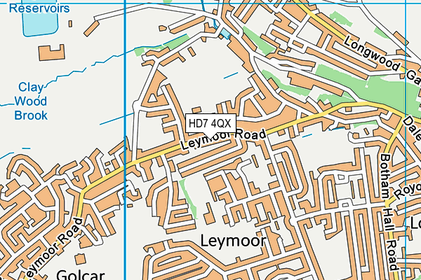 HD7 4QX map - OS VectorMap District (Ordnance Survey)