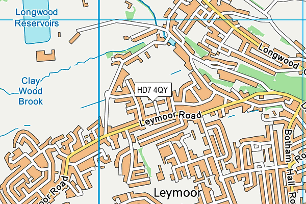 HD7 4QY map - OS VectorMap District (Ordnance Survey)