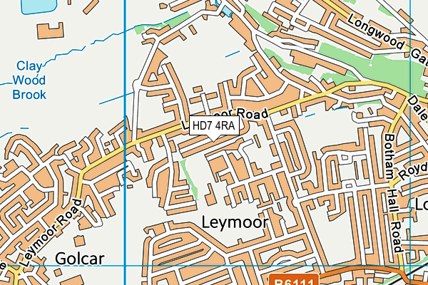 HD7 4RA map - OS VectorMap District (Ordnance Survey)