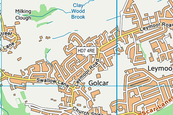 HD7 4RE map - OS VectorMap District (Ordnance Survey)