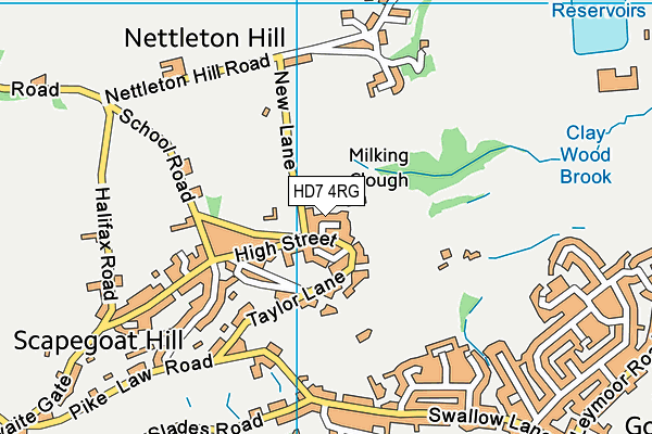 HD7 4RG map - OS VectorMap District (Ordnance Survey)