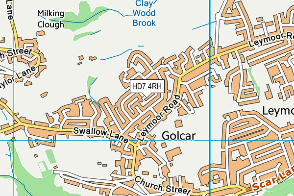 HD7 4RH map - OS VectorMap District (Ordnance Survey)