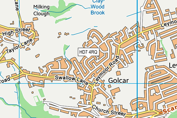 HD7 4RQ map - OS VectorMap District (Ordnance Survey)
