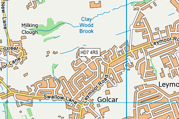 HD7 4RS map - OS VectorMap District (Ordnance Survey)