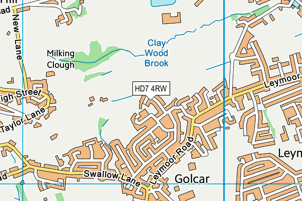 HD7 4RW map - OS VectorMap District (Ordnance Survey)