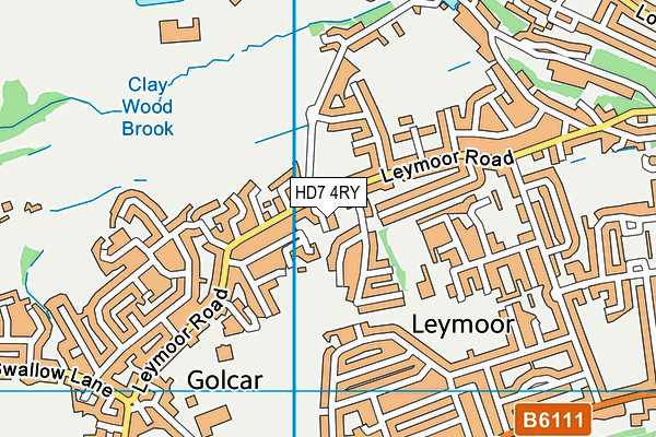 HD7 4RY map - OS VectorMap District (Ordnance Survey)