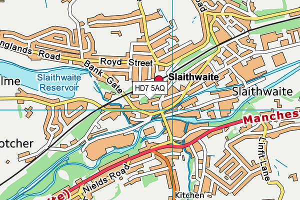 HD7 5AQ map - OS VectorMap District (Ordnance Survey)