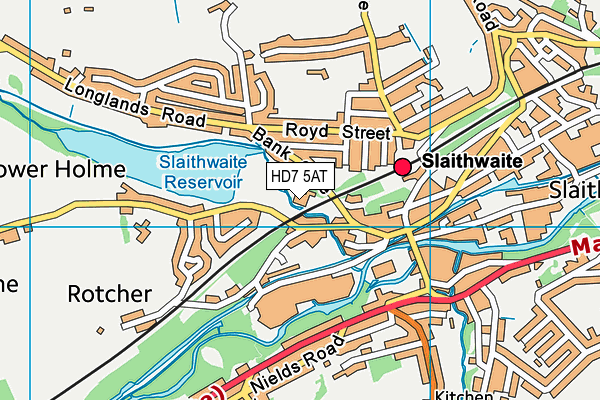 HD7 5AT map - OS VectorMap District (Ordnance Survey)