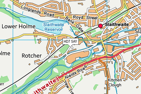 HD7 5AY map - OS VectorMap District (Ordnance Survey)