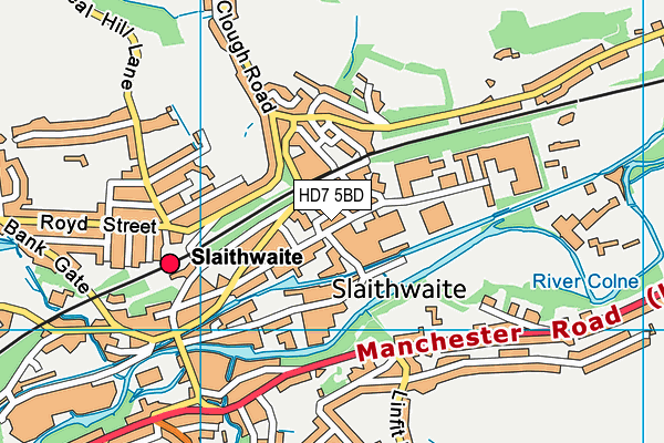 HD7 5BD map - OS VectorMap District (Ordnance Survey)