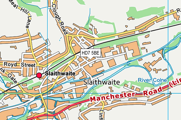 HD7 5BE map - OS VectorMap District (Ordnance Survey)