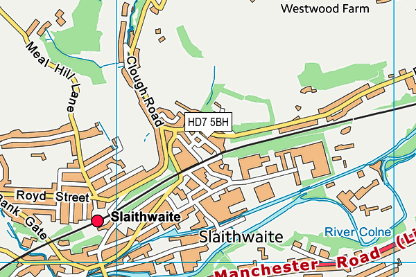 HD7 5BH map - OS VectorMap District (Ordnance Survey)