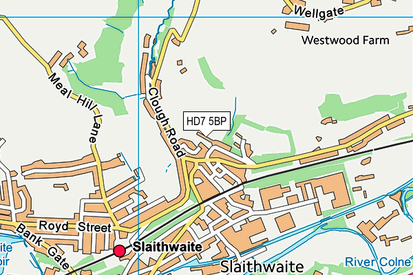 HD7 5BP map - OS VectorMap District (Ordnance Survey)