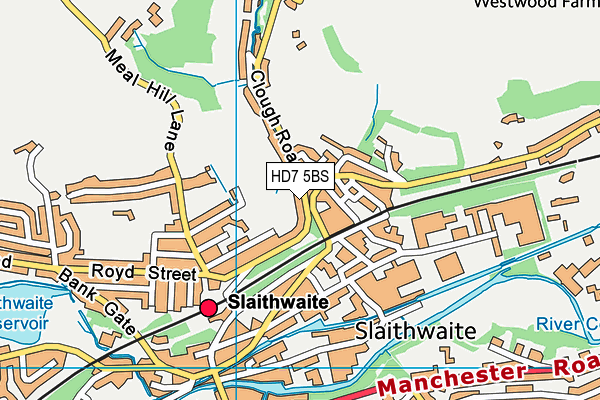 HD7 5BS map - OS VectorMap District (Ordnance Survey)