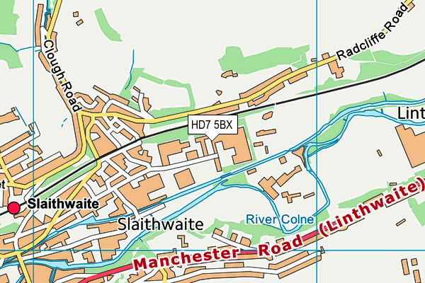 HD7 5BX map - OS VectorMap District (Ordnance Survey)