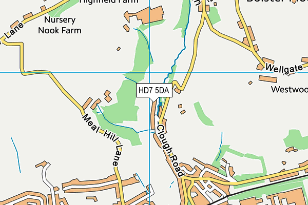 HD7 5DA map - OS VectorMap District (Ordnance Survey)