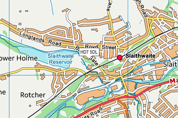 HD7 5DL map - OS VectorMap District (Ordnance Survey)