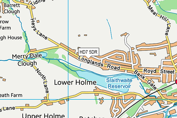HD7 5DR map - OS VectorMap District (Ordnance Survey)