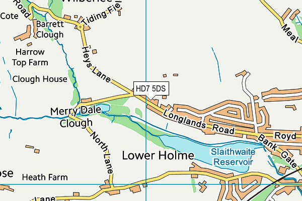 HD7 5DS map - OS VectorMap District (Ordnance Survey)