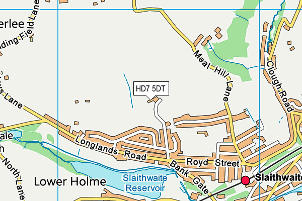 HD7 5DT map - OS VectorMap District (Ordnance Survey)