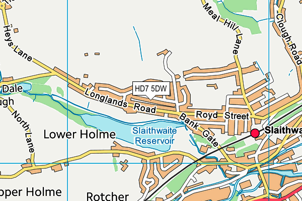 HD7 5DW map - OS VectorMap District (Ordnance Survey)