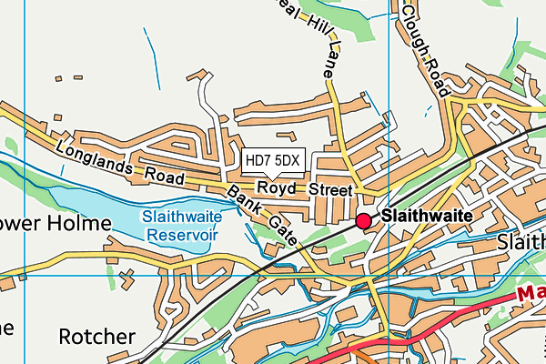 HD7 5DX map - OS VectorMap District (Ordnance Survey)