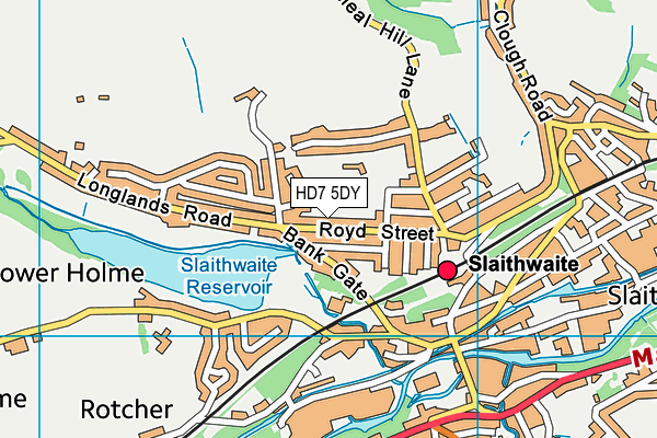 HD7 5DY map - OS VectorMap District (Ordnance Survey)