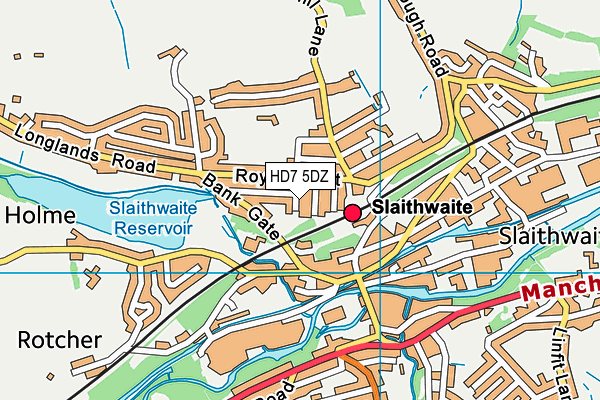 HD7 5DZ map - OS VectorMap District (Ordnance Survey)