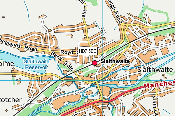 HD7 5EE map - OS VectorMap District (Ordnance Survey)