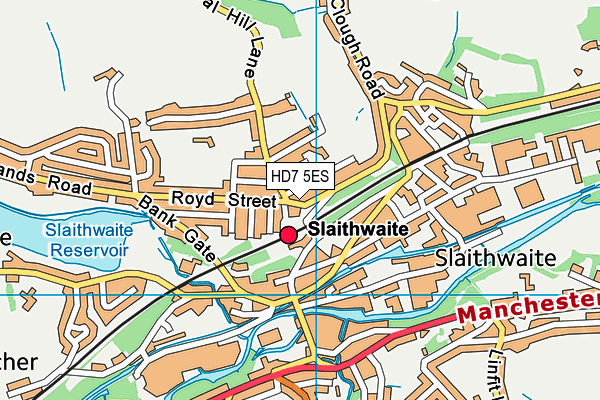 HD7 5ES map - OS VectorMap District (Ordnance Survey)