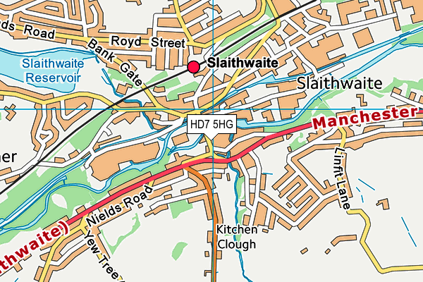 HD7 5HG map - OS VectorMap District (Ordnance Survey)